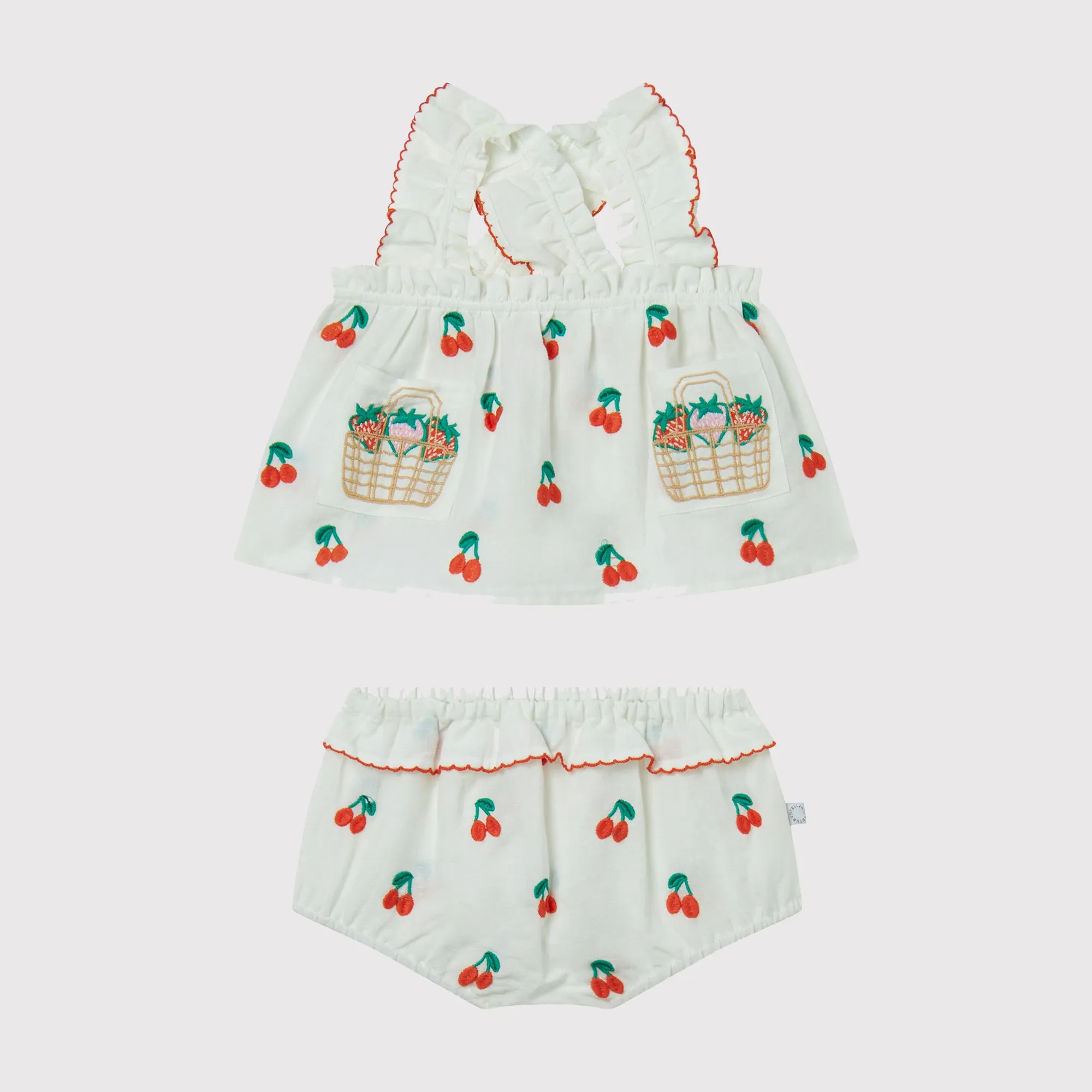 BABY GIRL TOP AND BLOOMERS WITH CHERRIES EMBRO(2 Pack)