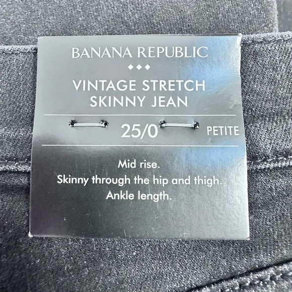 BANANA REPUBLIC Vintage Stretch Skinny Jeans Size PETITE 25/0