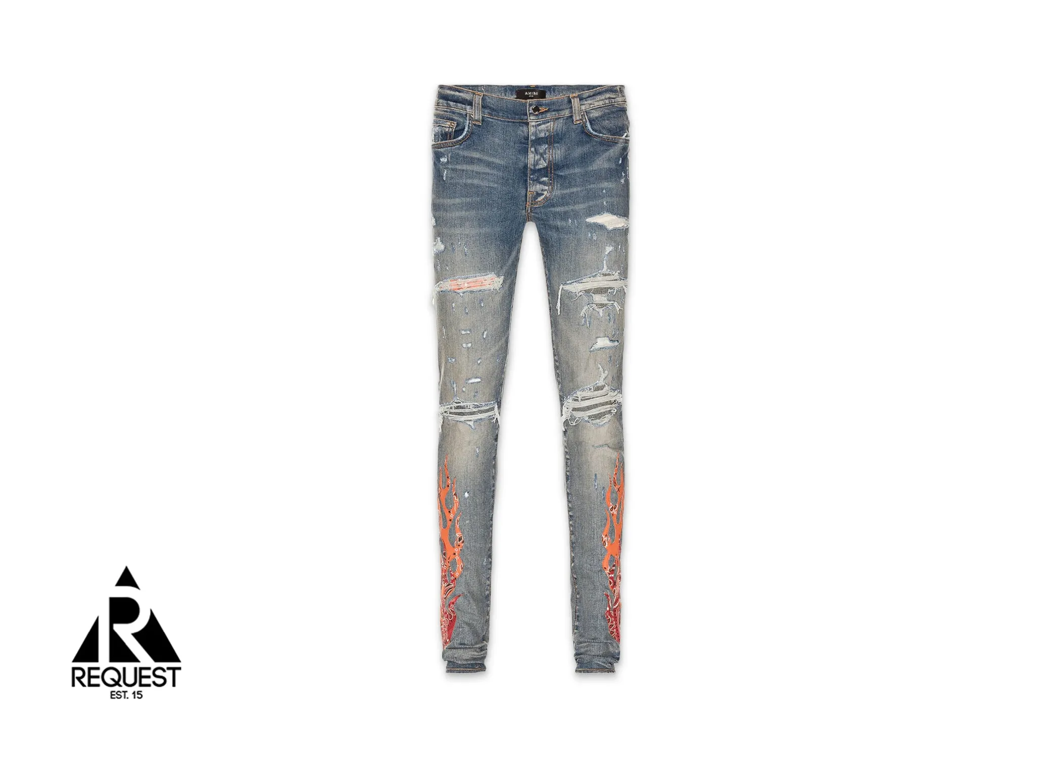 Bandana Flame Jeans "Clay Indigo/Orange"