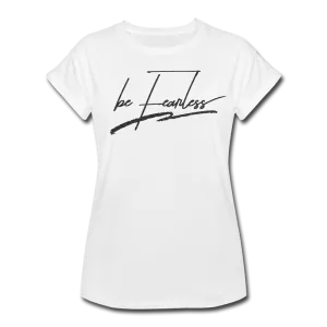 Be Fearless Black Glitter Women's Relaxed Fit T-Shirt
