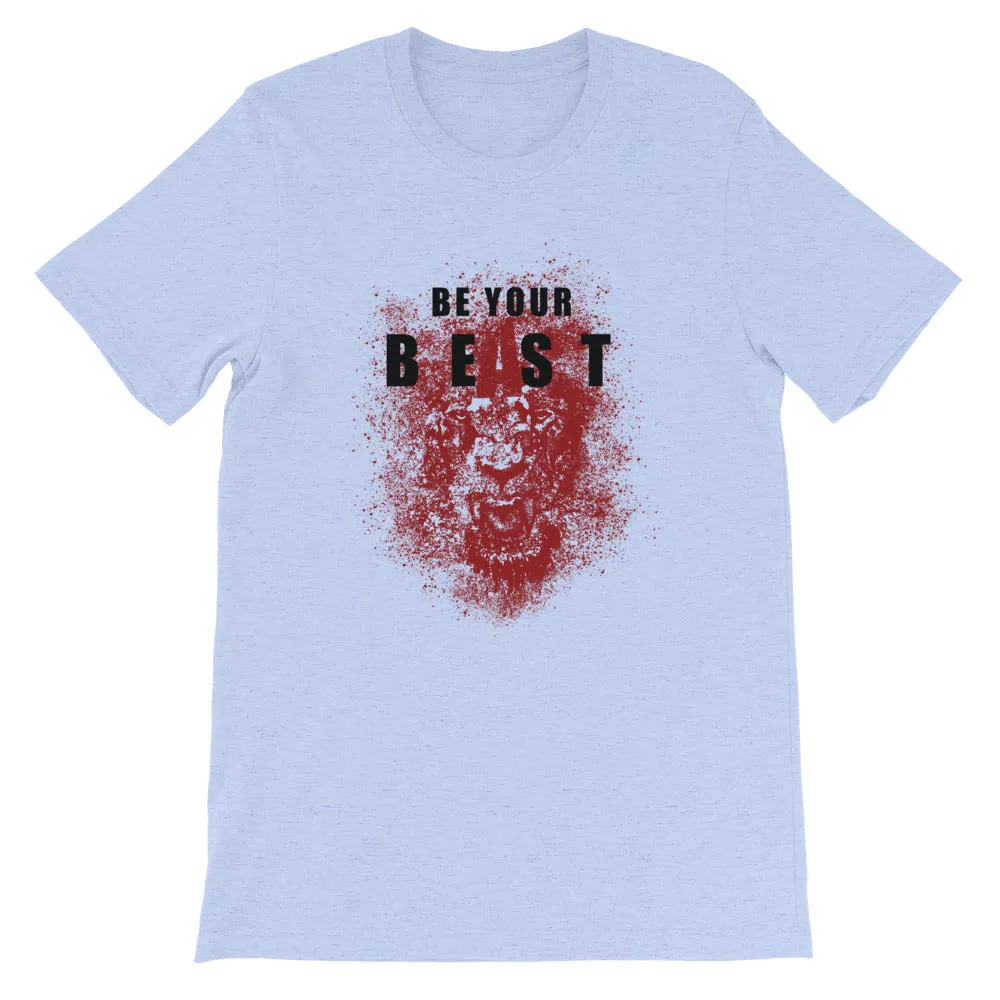 Be Your Beast Lion with ASC logo on back label men's T-shirt