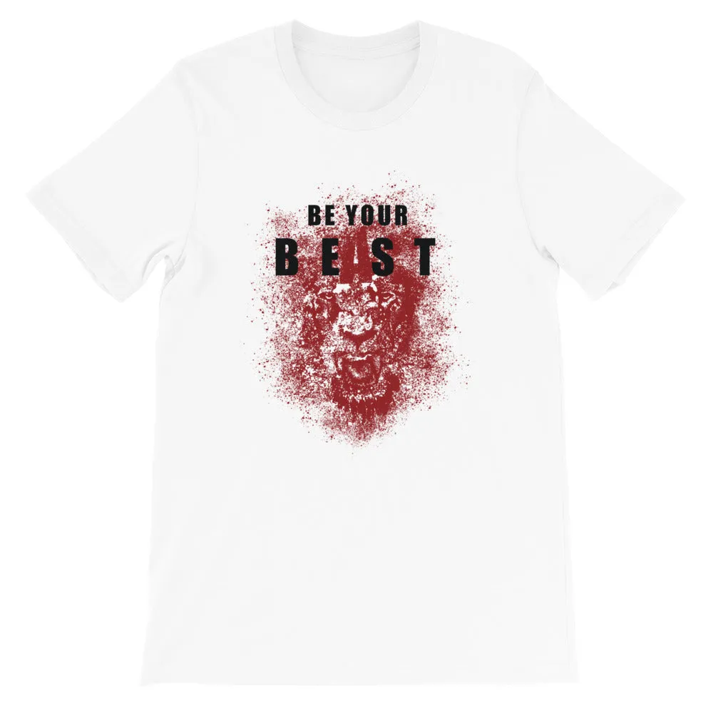 Be Your Beast Lion with ASC logo on back label men's T-shirt