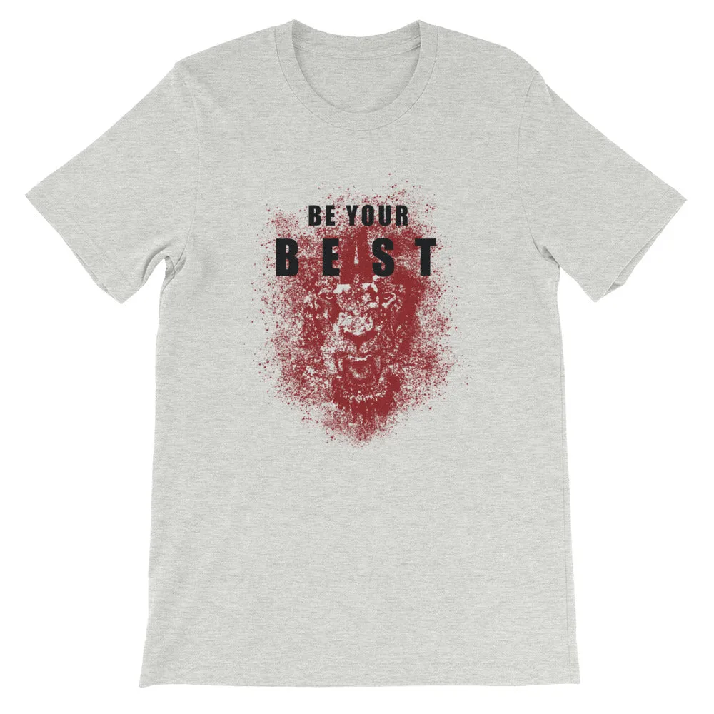 Be Your Beast Lion with ASC logo on back label men's T-shirt