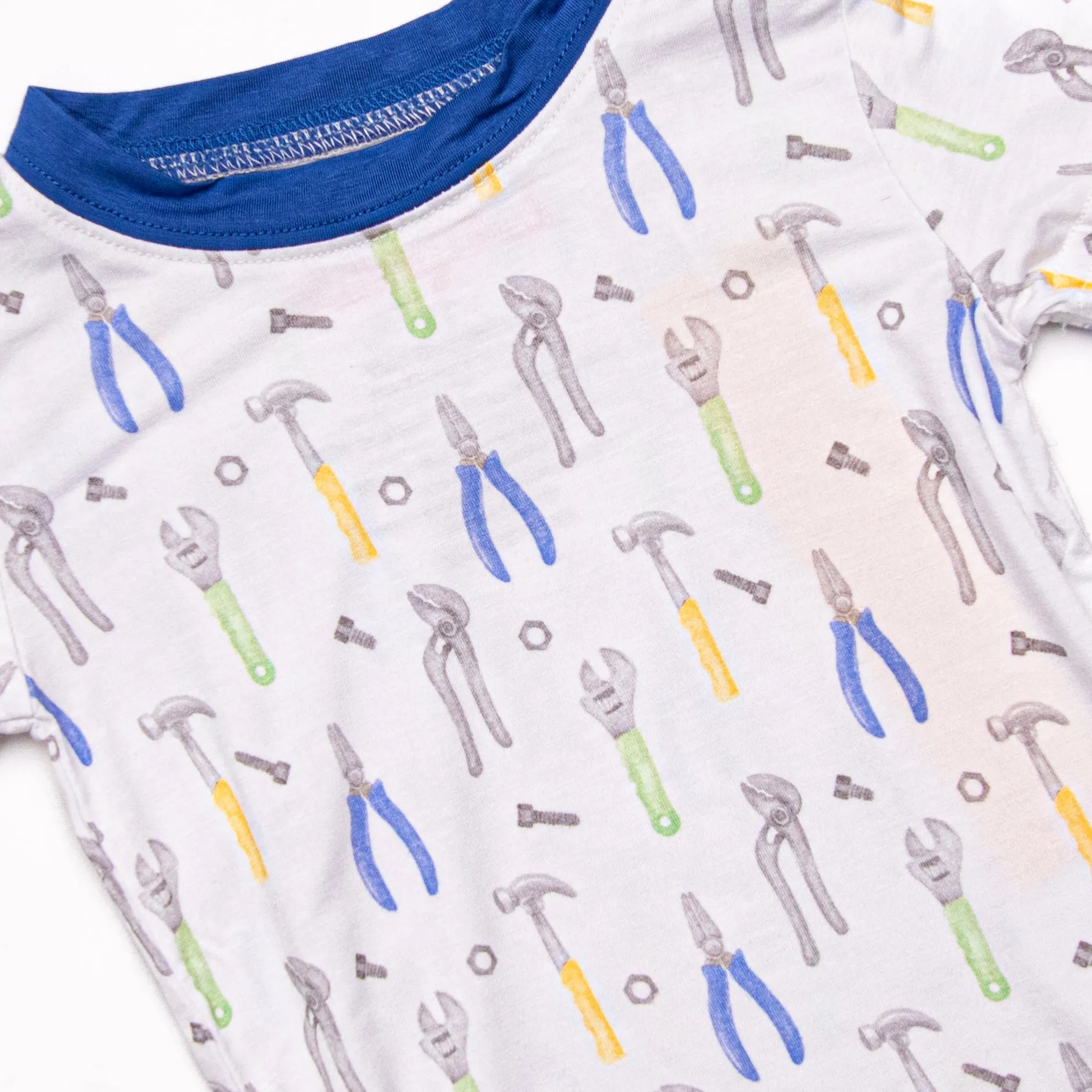 Bedtime Builder Bamboo Pajama Short Set, Blue