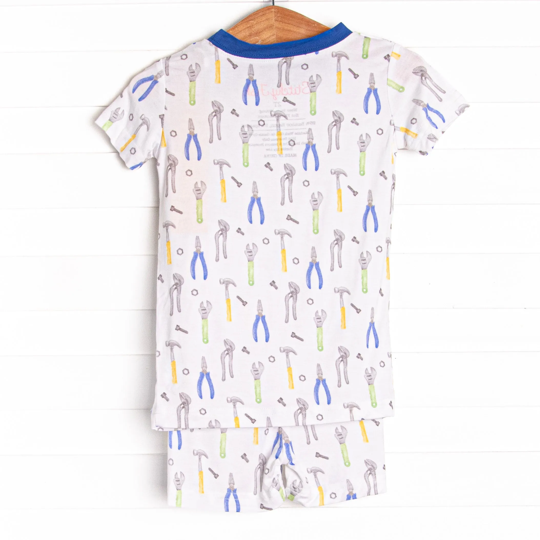 Bedtime Builder Bamboo Pajama Short Set, Blue