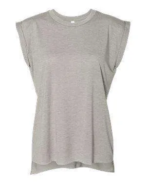 Bella   Canvas Women's Flowy Rolled Cuff Muscle T-Shirt - 8804