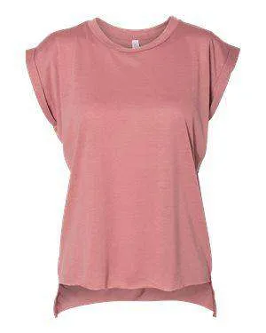 Bella   Canvas Women's Flowy Rolled Cuff Muscle T-Shirt - 8804