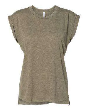 Bella   Canvas Women's Flowy Rolled Cuff Muscle T-Shirt - 8804