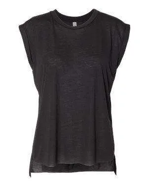 Bella   Canvas Women's Flowy Rolled Cuff Muscle T-Shirt - 8804