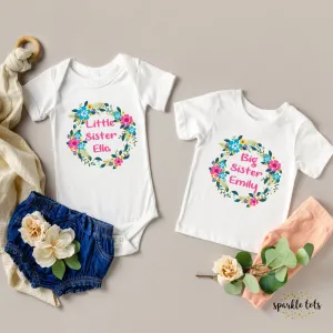 Big Sister Little Sister Matching Shirts or Bodysuits – Custom Sibling Outfits