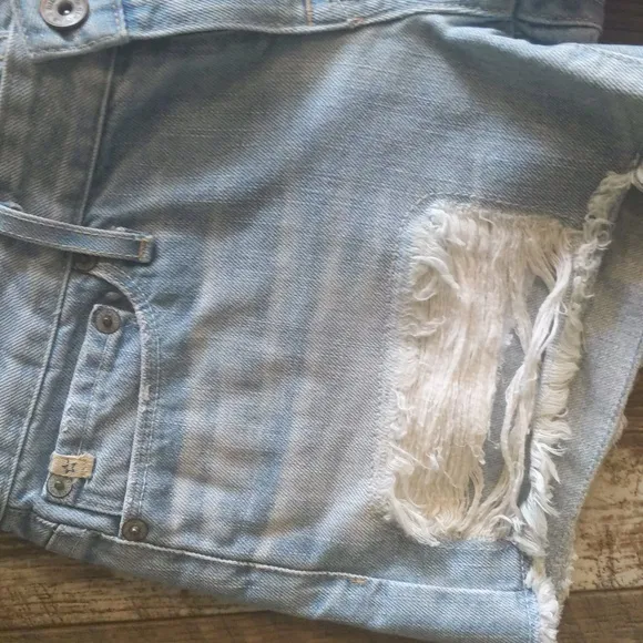 BIG STAR denim cut-off style frayed distressed denim jean shorts sz24 The Buckle