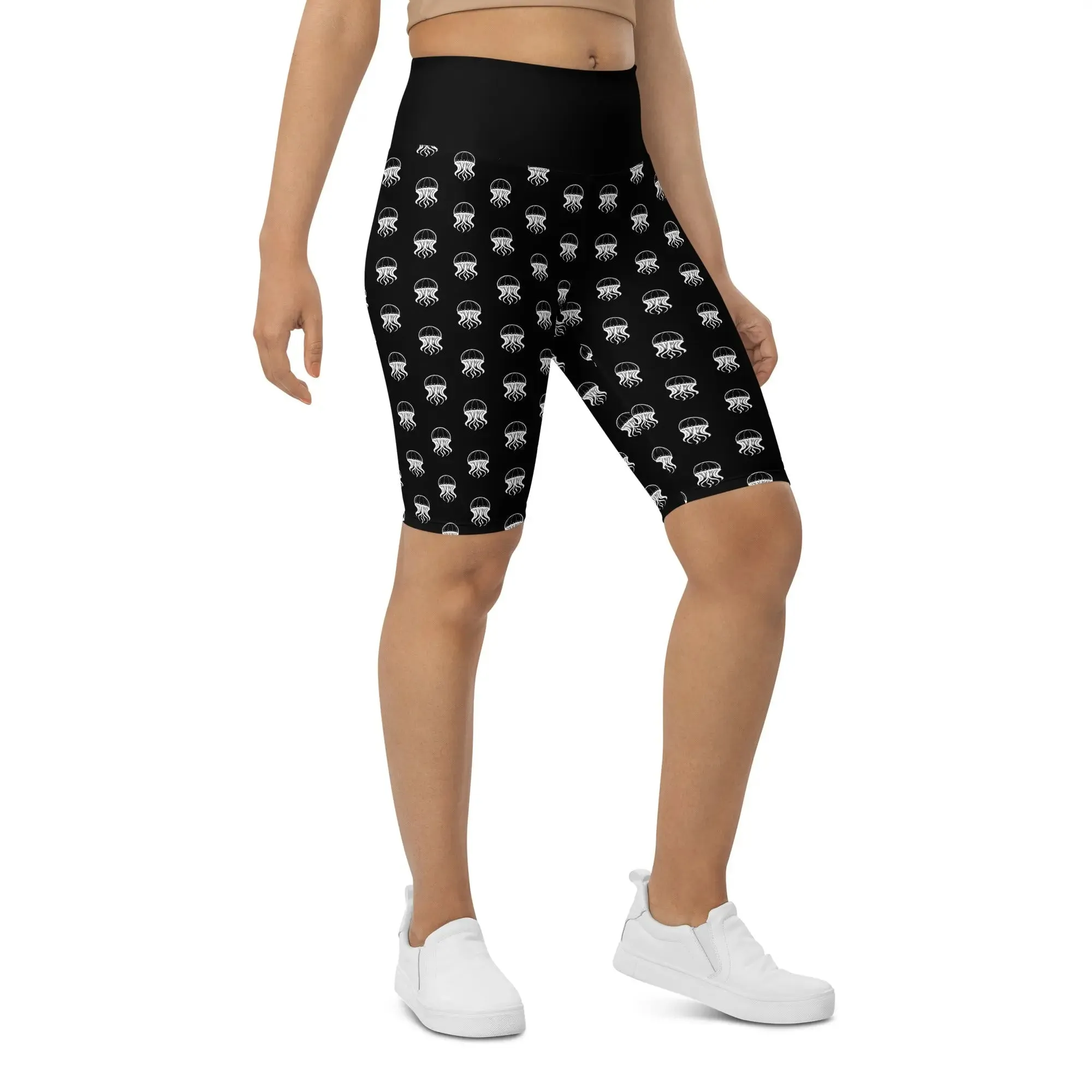 Biker Shorts - Jellyfish Invaders