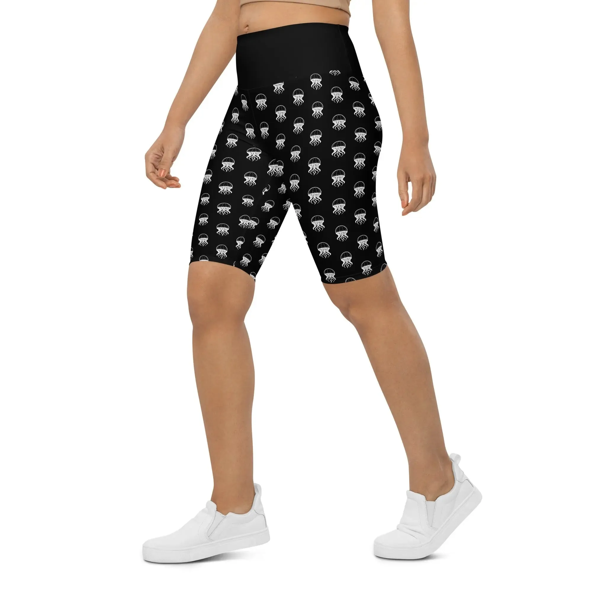 Biker Shorts - Jellyfish Invaders