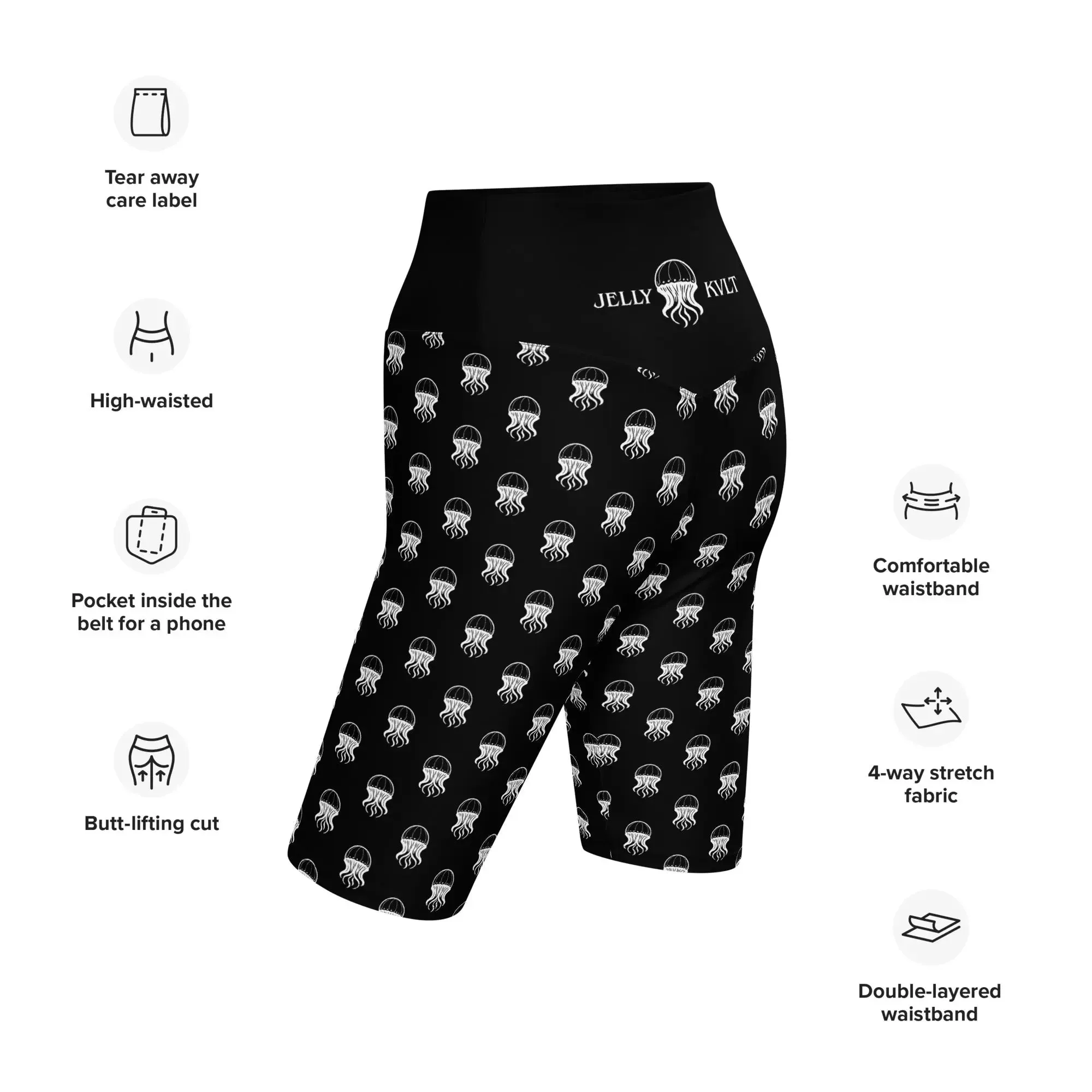 Biker Shorts - Jellyfish Invaders