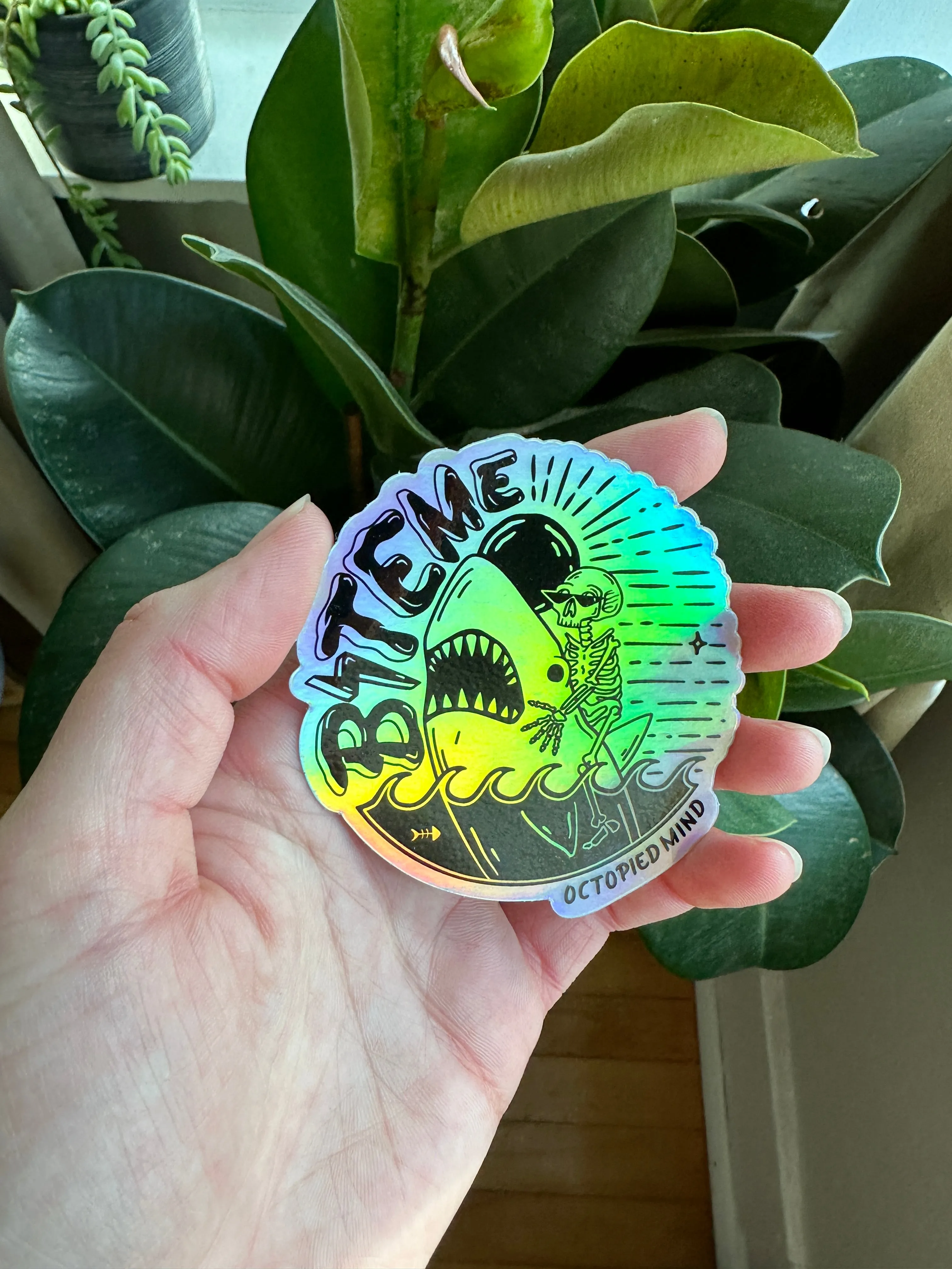 Bite Me Holographic Sticker