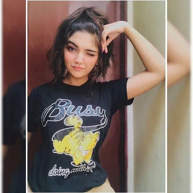 Black Busy Doing Nothing Cotton Printed T-shirt For Womens