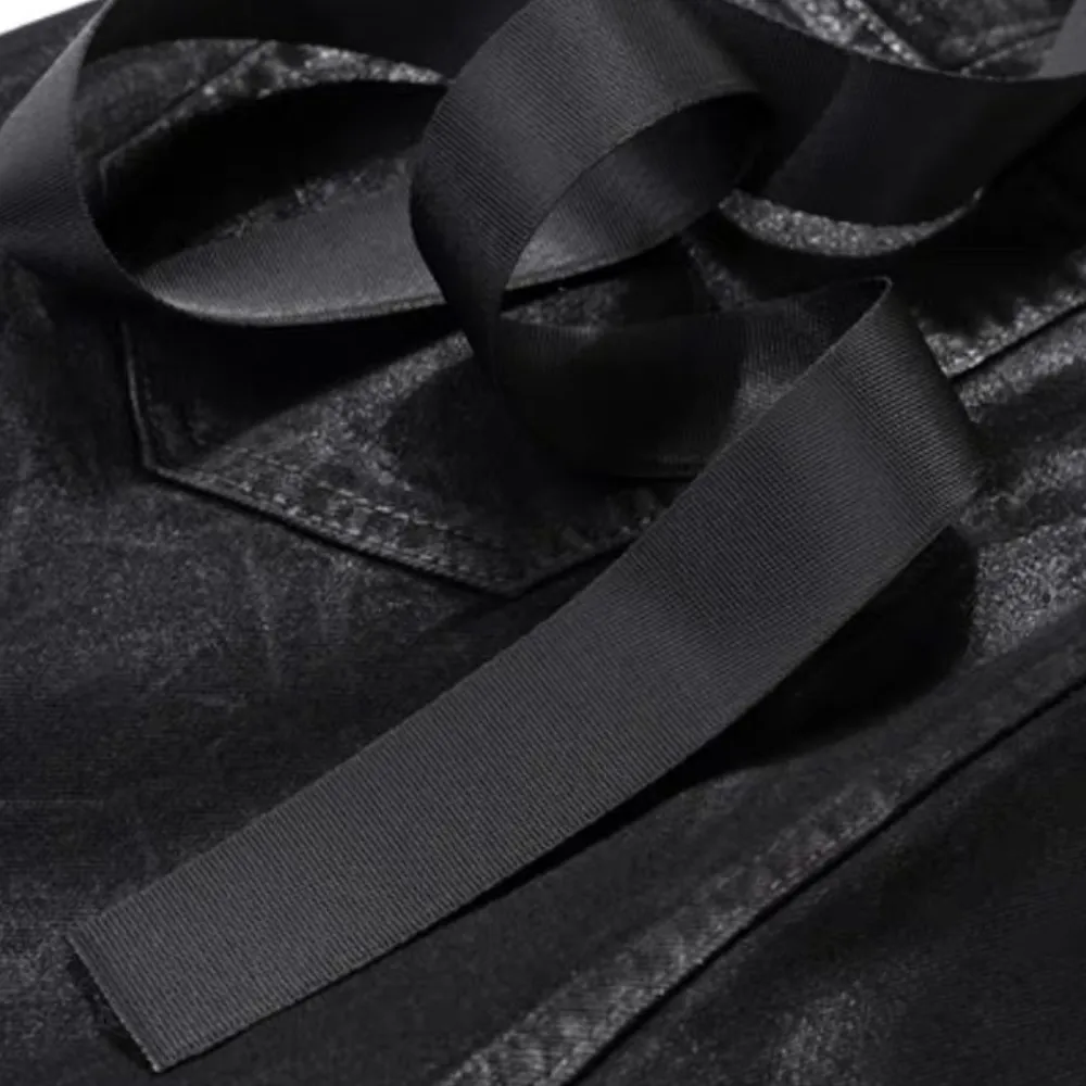 Black Wax Coated Flare Jeans