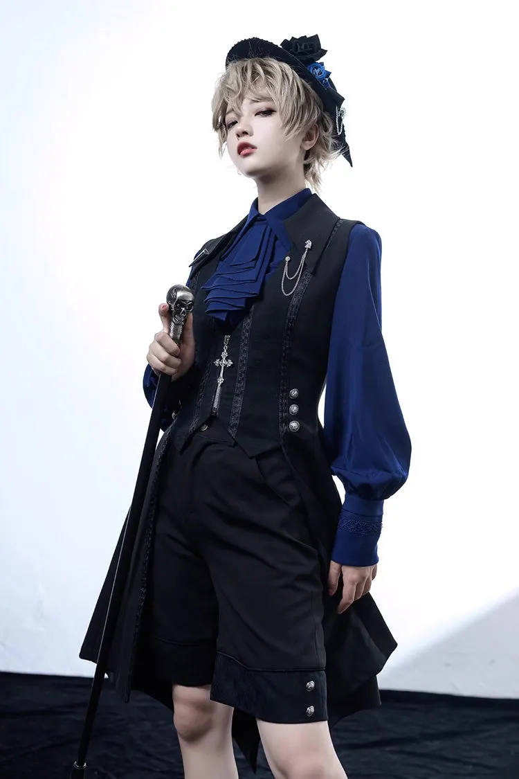 Black/Blue Vintage Medieval Little Prince Ouji Lolita Shorts