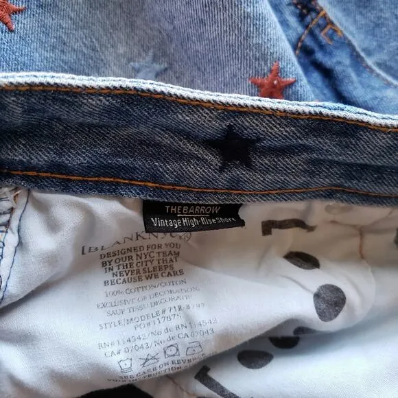 Blank NYC The Barrow Vintage High Rise &quot;Born In The USA&quot; Denim/Jean Shorts