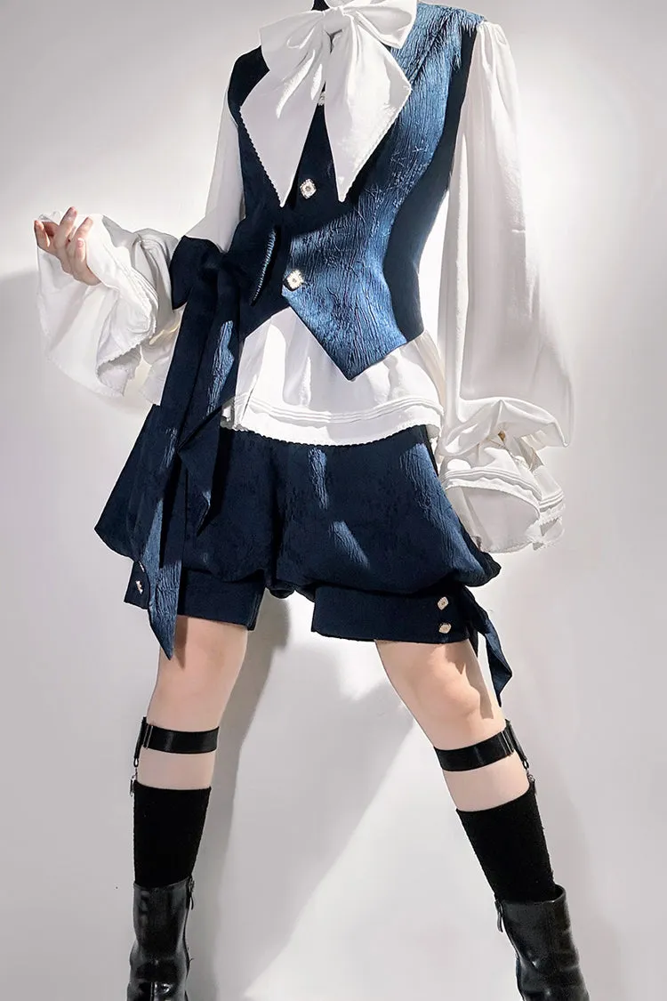 Blue [Rabbit Hunt] Bowknot Vintage Prince Ouji Lolita Shorts