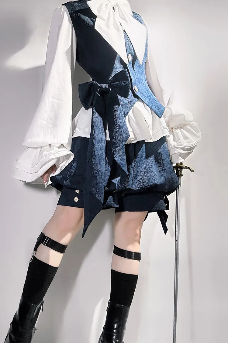 Blue [Rabbit Hunt] Bowknot Vintage Prince Ouji Lolita Shorts