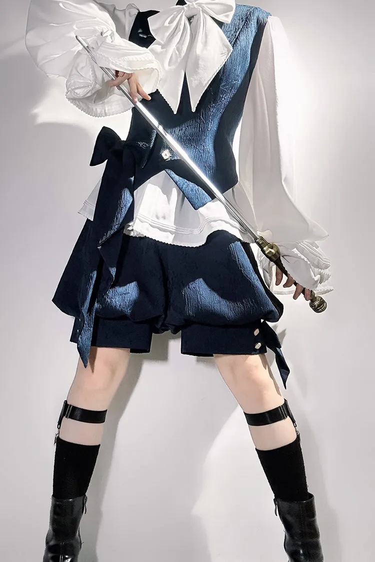 Blue [Rabbit Hunt] Bowknot Vintage Prince Ouji Lolita Shorts