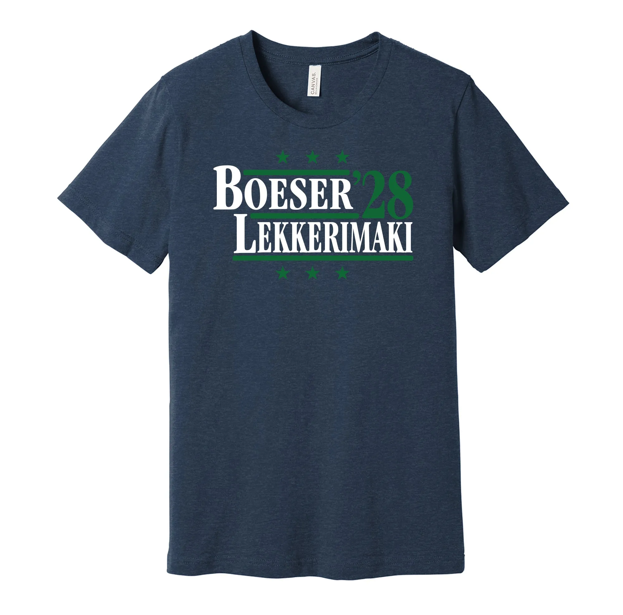 Boeser & Lekkerimaki '28 - Vancouver Hockey Political Campaign Parody T-Shirt - Hyper Than Hype Shirts
