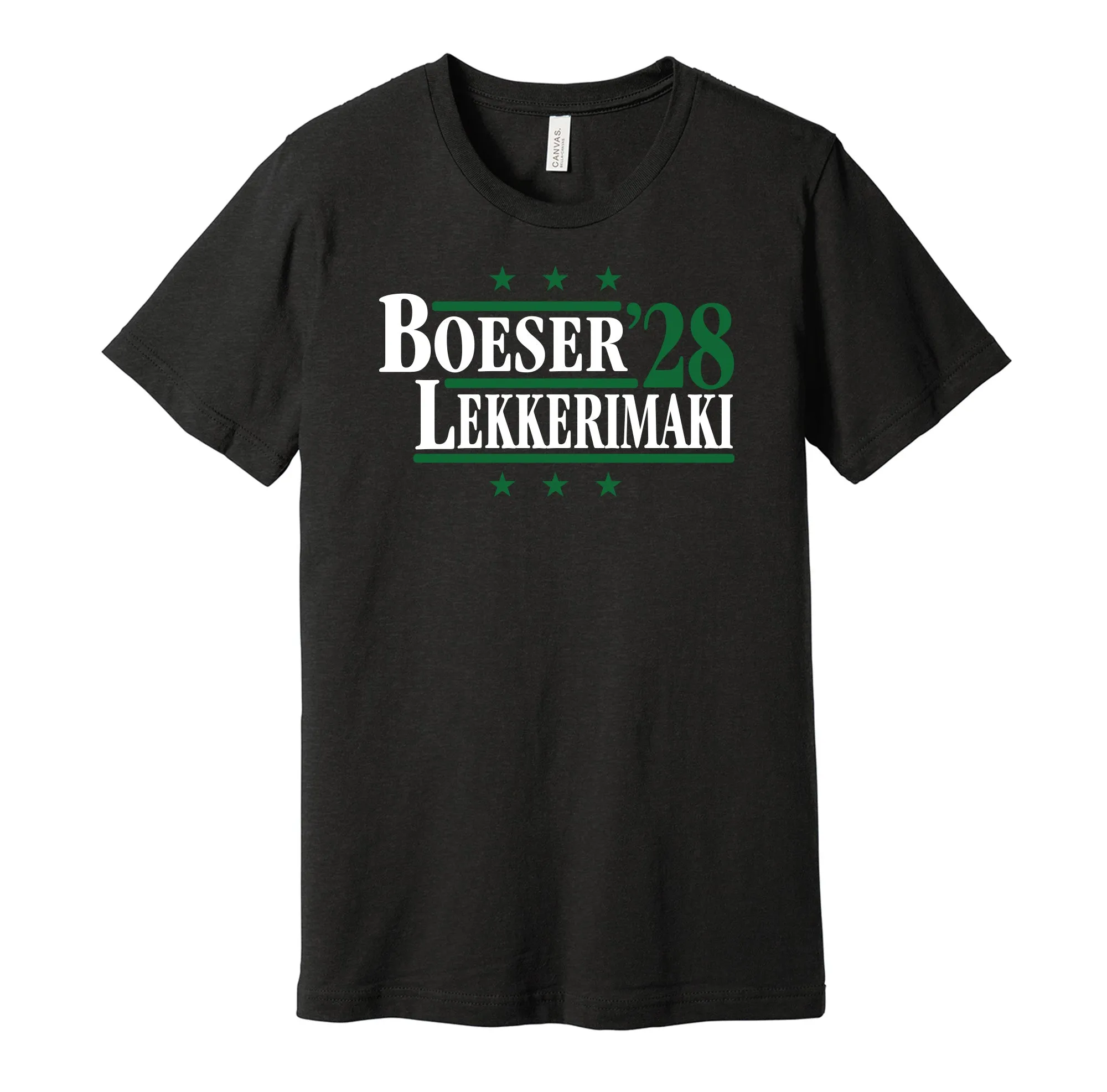 Boeser & Lekkerimaki '28 - Vancouver Hockey Political Campaign Parody T-Shirt - Hyper Than Hype Shirts