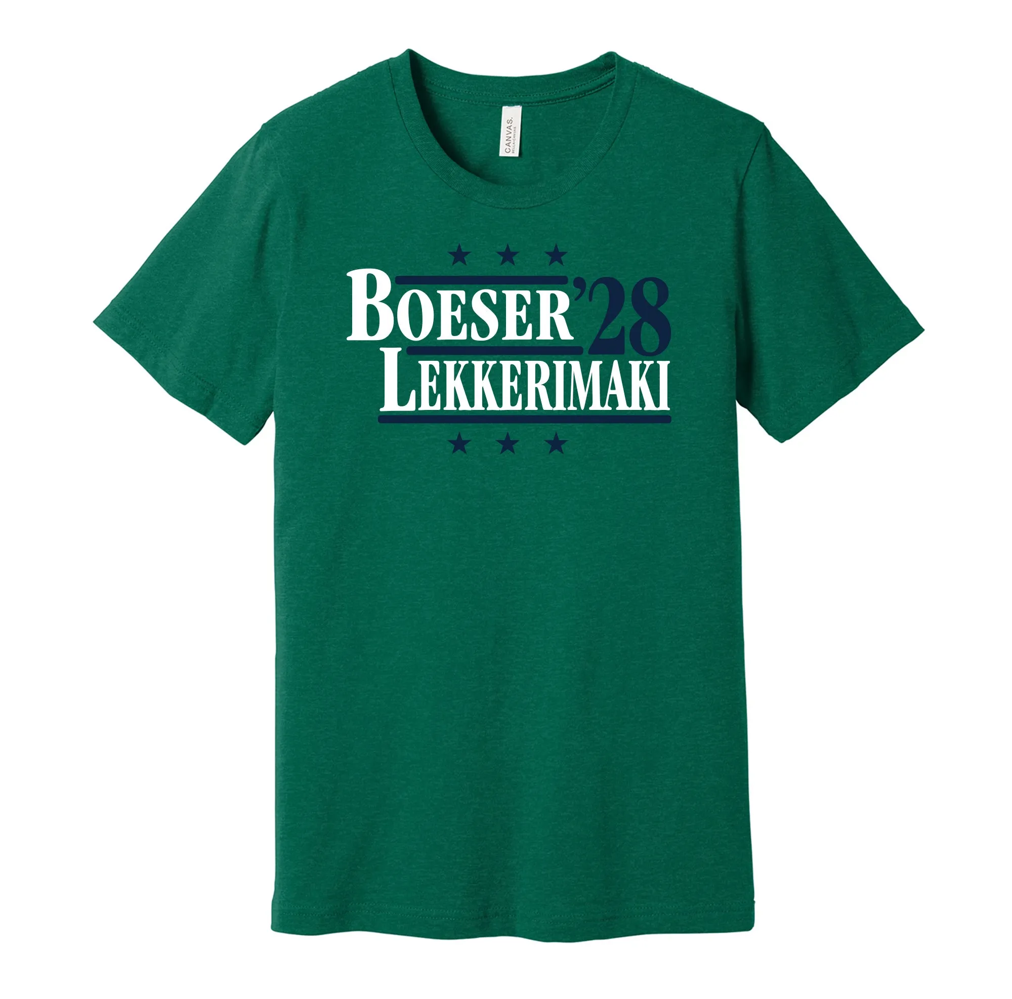 Boeser & Lekkerimaki '28 - Vancouver Hockey Political Campaign Parody T-Shirt - Hyper Than Hype Shirts