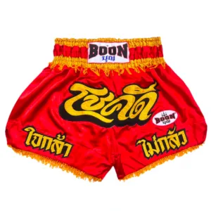 BOON MUAY THAI SHORTS - MT10 CHOK DEE RED