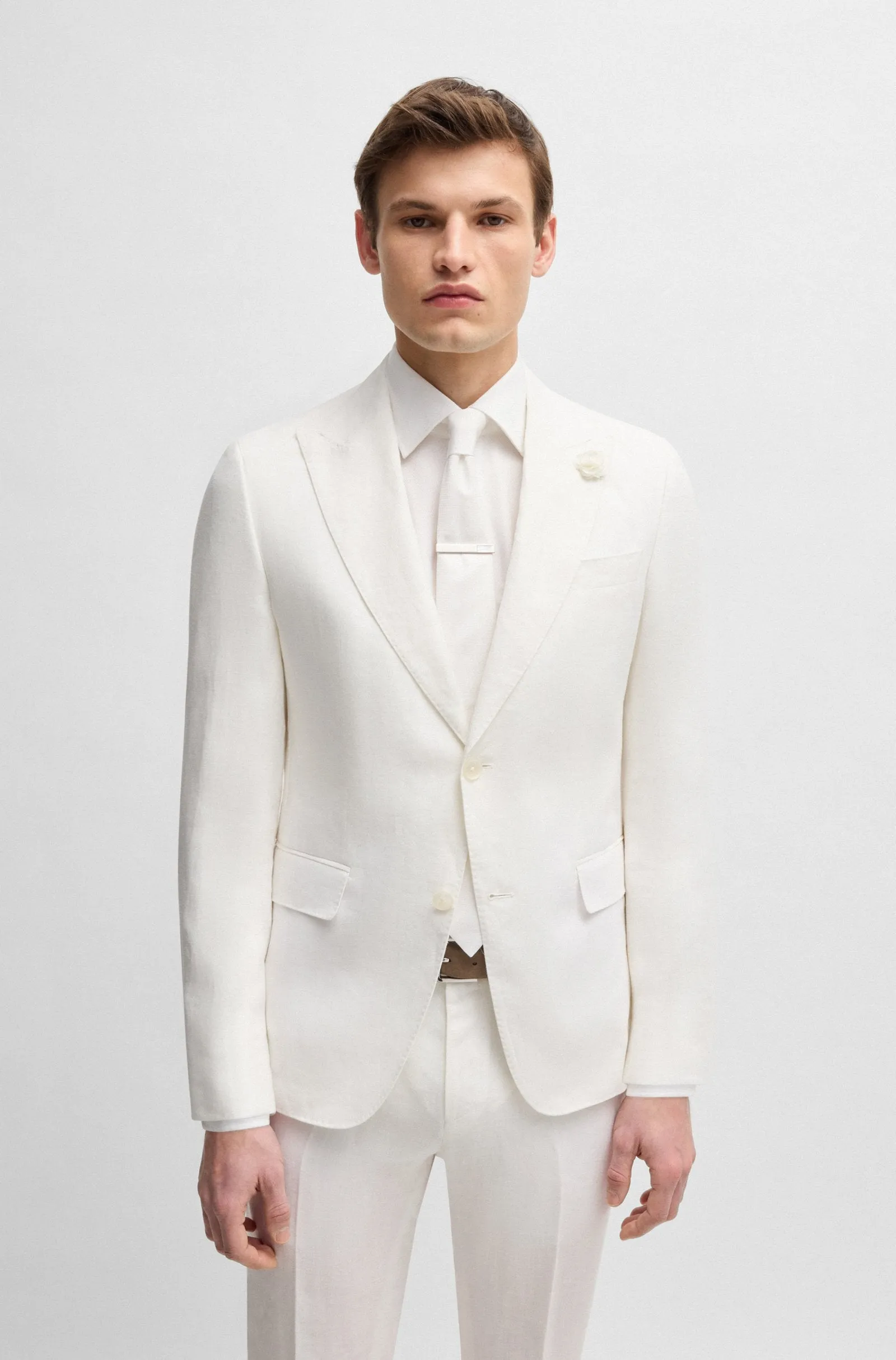 BOSS Blazers Slim Fit in Linen - C-HUGE-PEAK-252 10271178 01-50540516