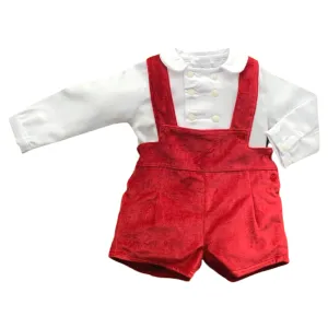 Boys Red Velvet short Set