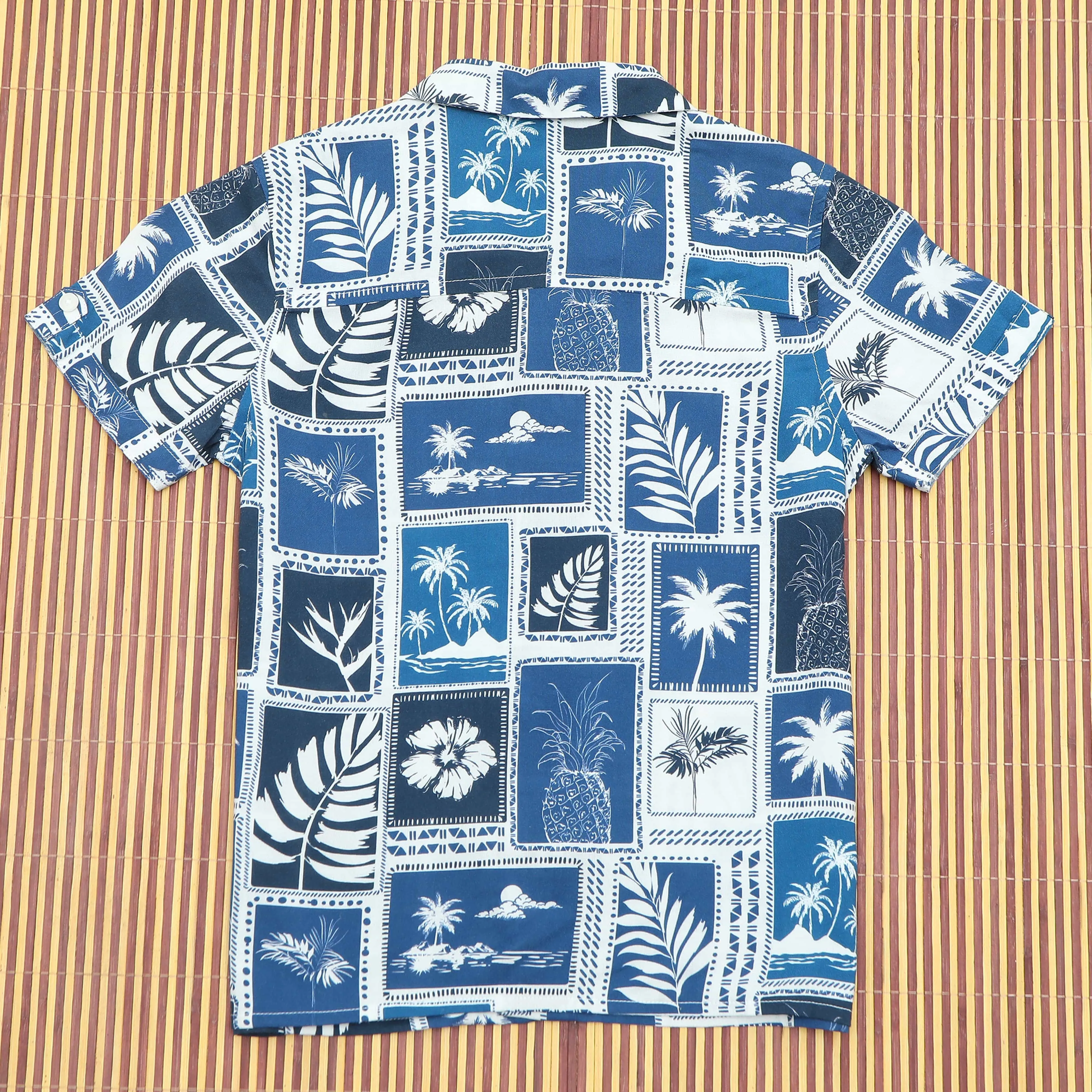 Boys Tree Print Shirt Royal Blue
