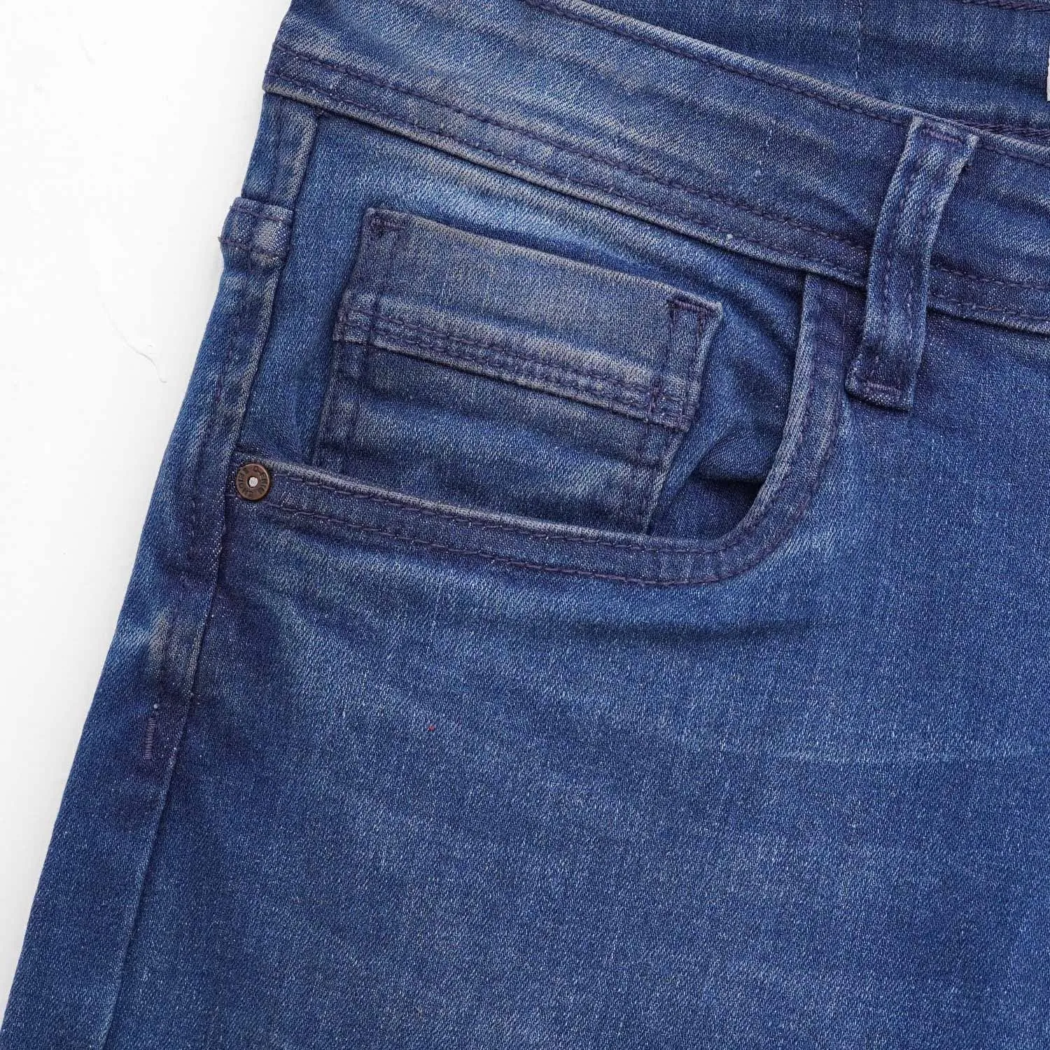 Branded Mid Blue Wash Slim Fit Denim Pant