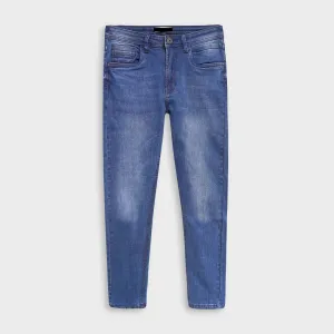 Branded Mid Blue Wash Slim Fit Denim Pant