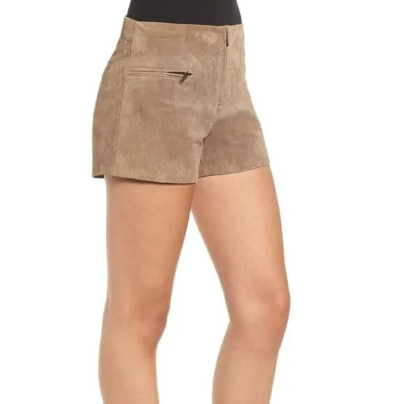 Brown BLANK NYC Leather Lined Shorts (NWT)