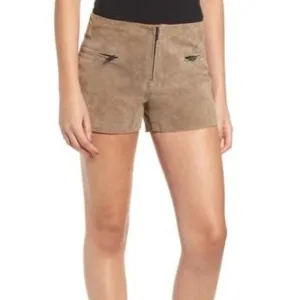 Brown BLANK NYC Leather Lined Shorts (NWT)