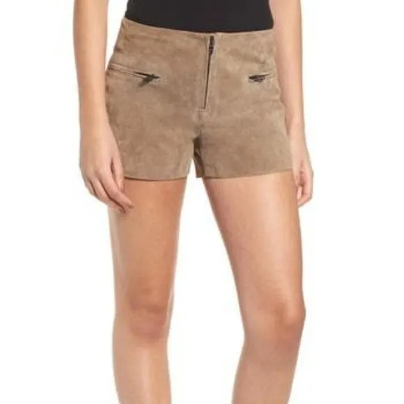 Brown BLANK NYC Leather Lined Shorts (NWT)