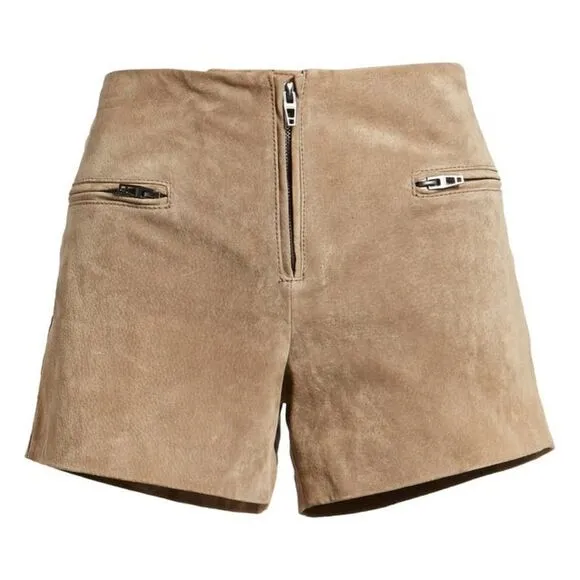 Brown BLANK NYC Leather Lined Shorts (NWT)