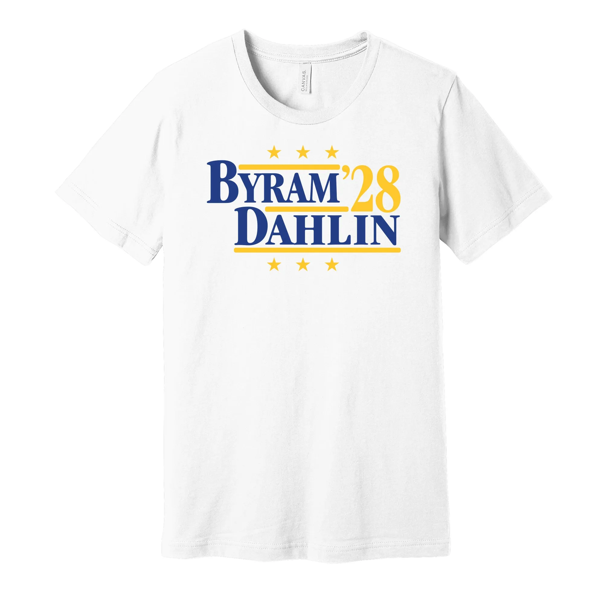 Byram & Dahlin '28 - Buffalo Hockey Legends Political Campaign Parody T-Shirt - Hyper Than Hype Shirts