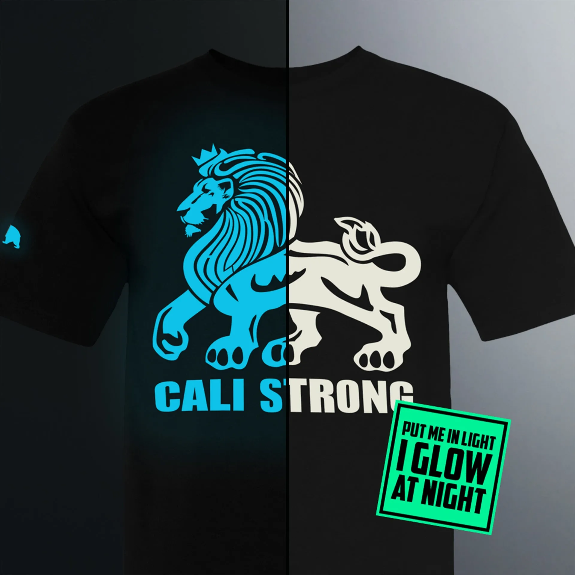 CALI Strong Lord Rasta Black T-Shirt Glow in the Dark