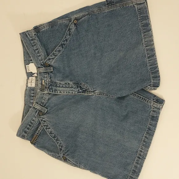 Calvin Klein Vintage Denim Shorts Carpenter Style 100 Cotton 90's Blue Jean