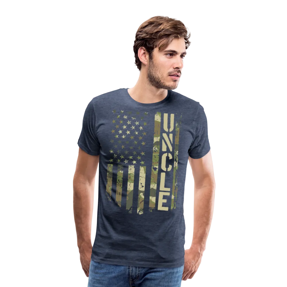 Camo Uncle American Flag Men's Premium T-Shirt