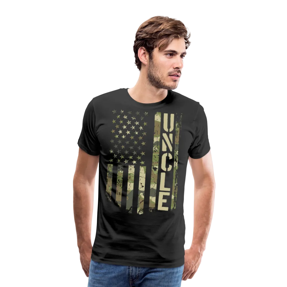 Camo Uncle American Flag Men's Premium T-Shirt