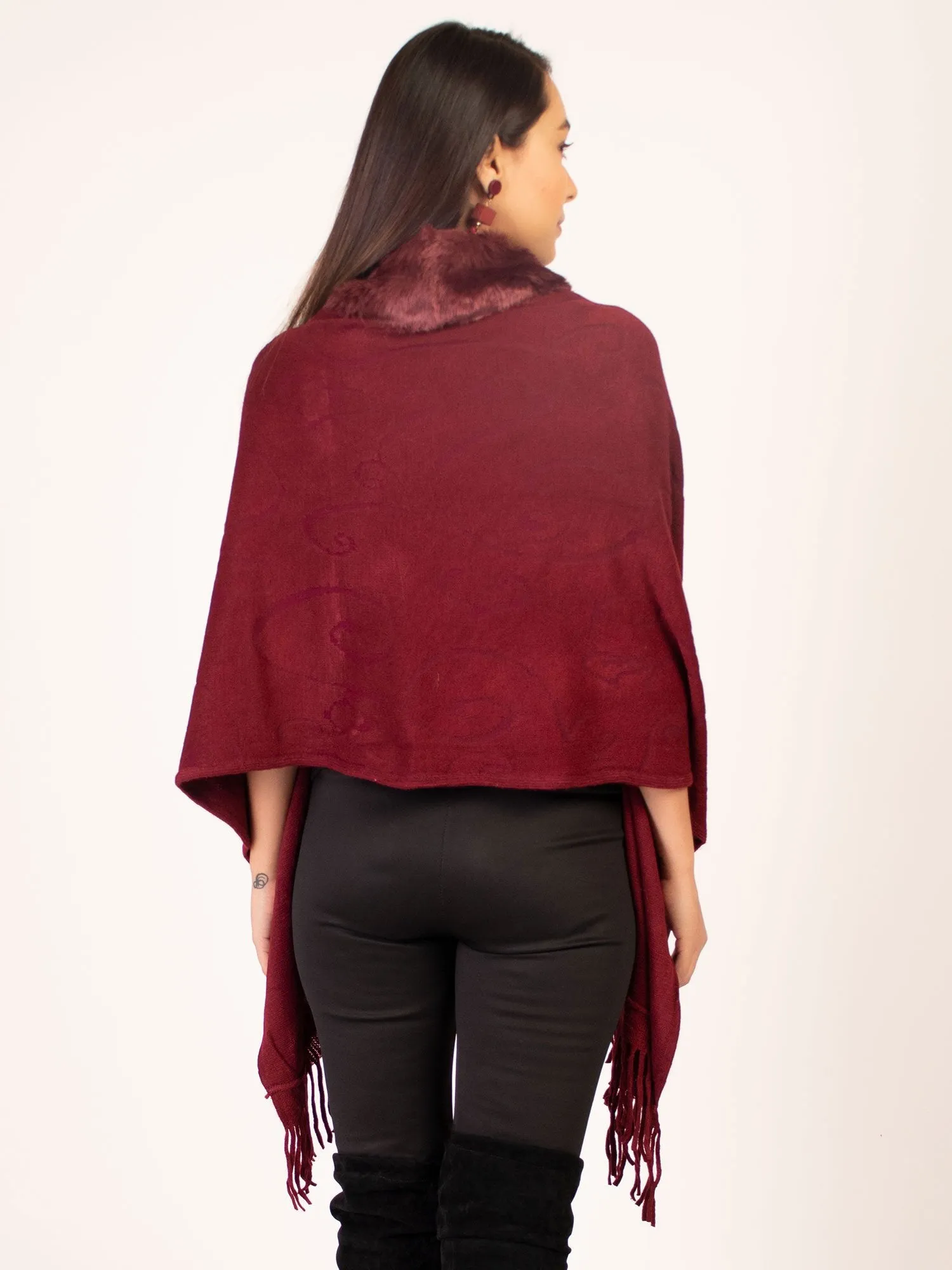Cape Stole  Maroon