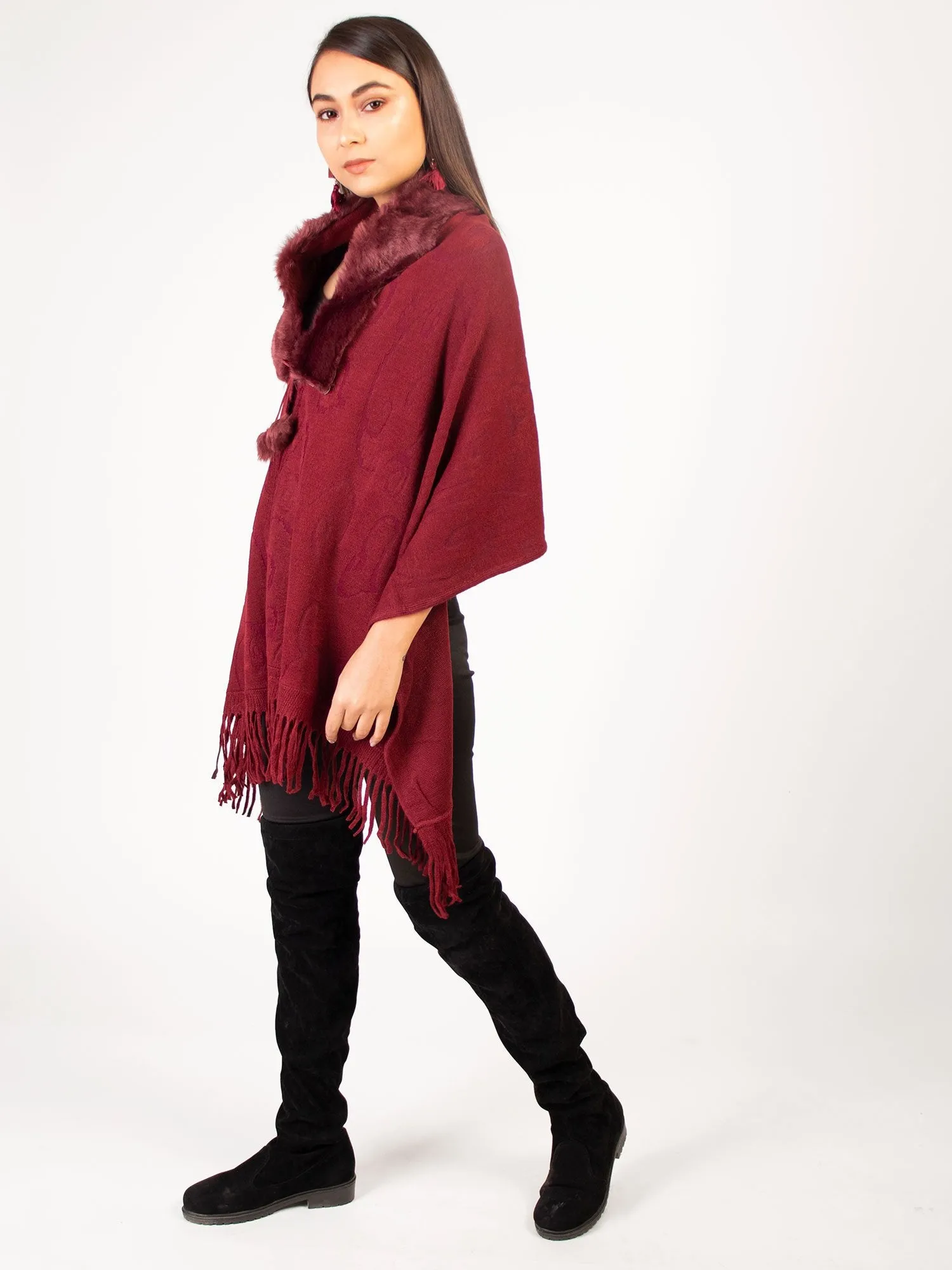 Cape Stole  Maroon