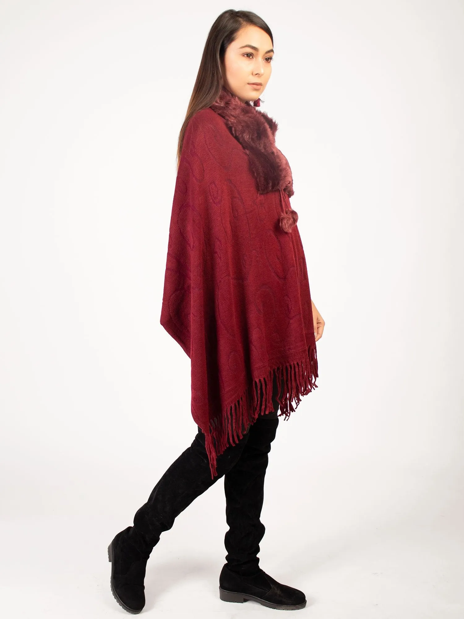 Cape Stole  Maroon