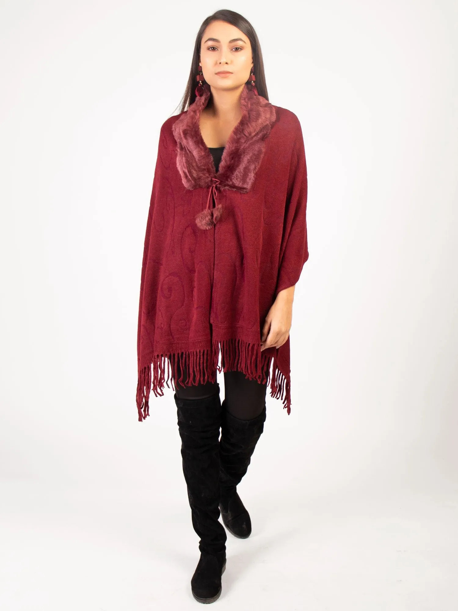 Cape Stole  Maroon