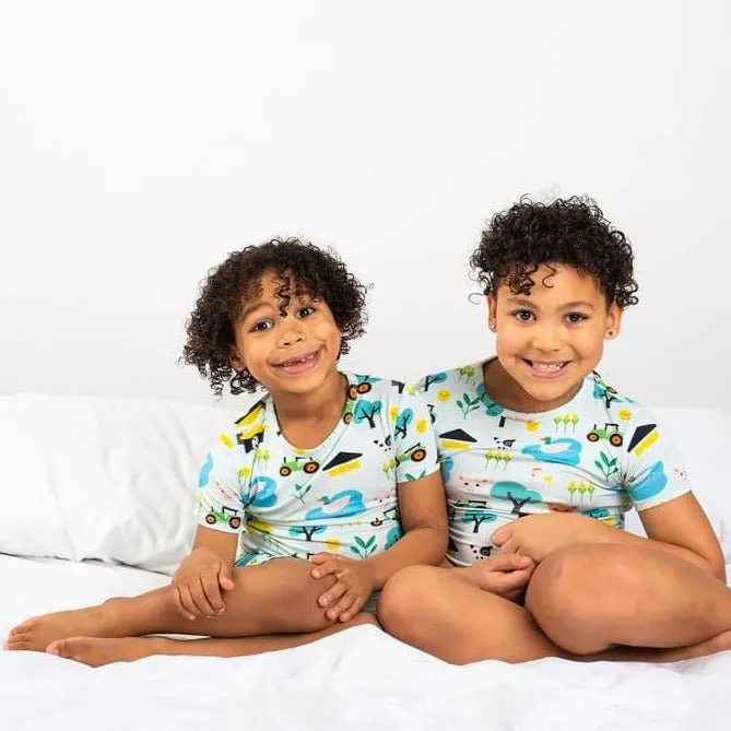Children's Short Sleeve Pyjamas - Farm Animal