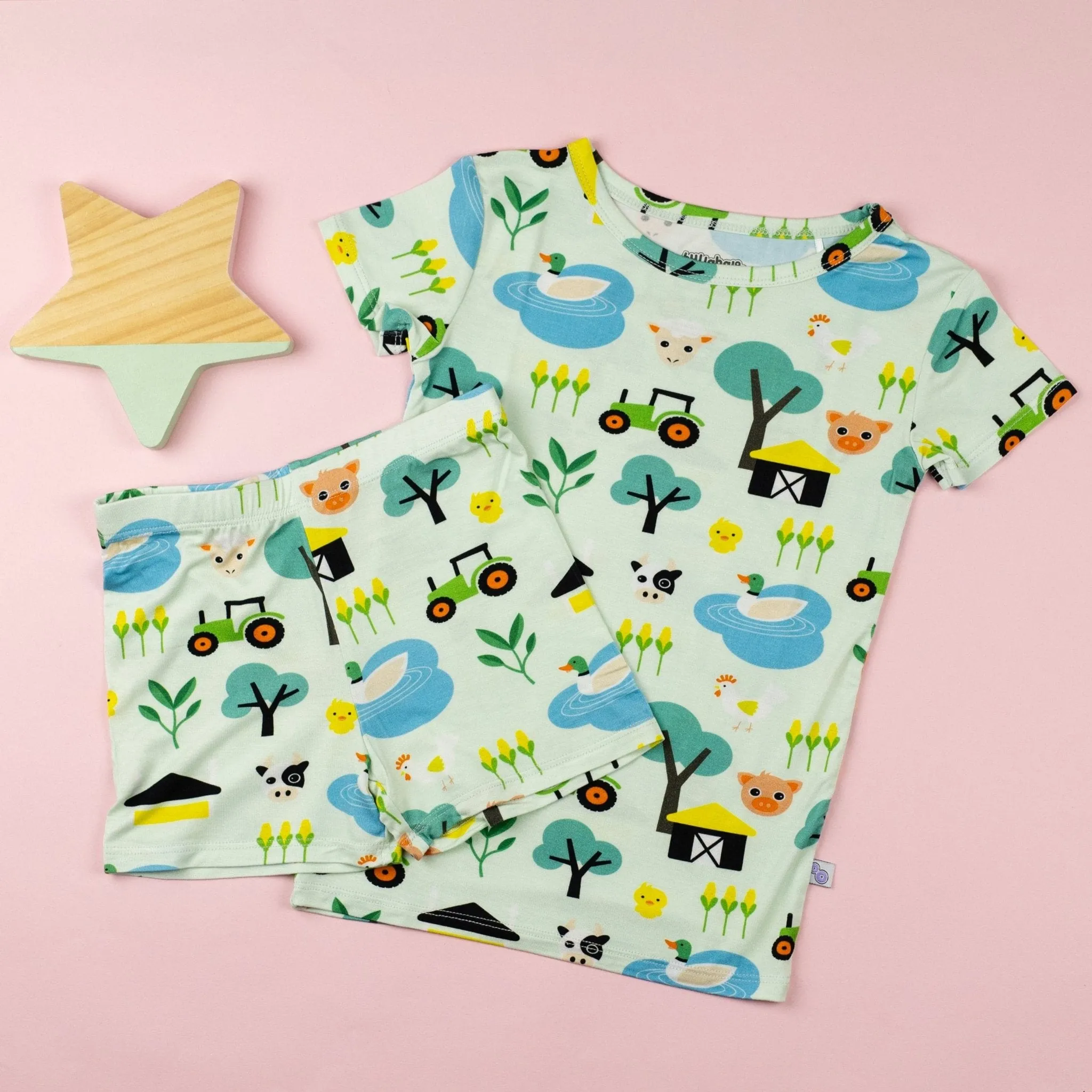 Children's Short Sleeve Pyjamas - Farm Animal
